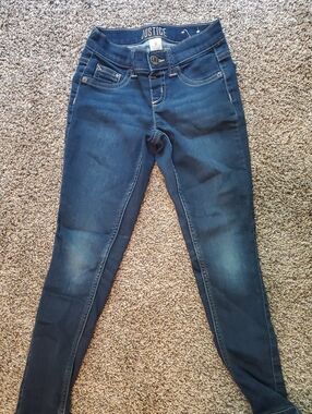 Justice Girls' Dark Blue Skinny Jeans
